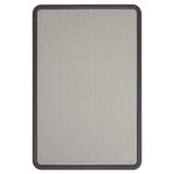 Contour Fabric Bulletin Board, 48 X 36, Gray Surface, Black Plastic Frame