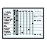 Magnetic Employee In-out Board, Porcelain, 24 X 18, Gray-black, Aluminum Frame
