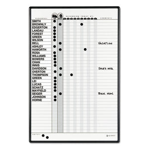 Magnetic Employee In-out Board, Porcelain, 24 X 36, Gray-black Aluminum Frame