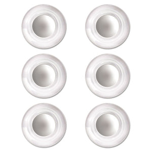 Glass Magnets, Large, 0.45" Dia, Clear, 6-pack