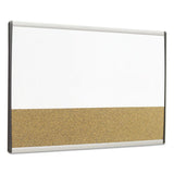 Magnetic Dry-erase-cork Board, 18 X 30, White Surface, Silver Aluminum Frame