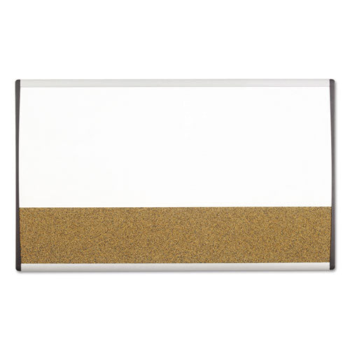 Magnetic Dry-erase-cork Board, 18 X 30, White Surface, Silver Aluminum Frame