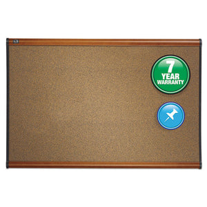 Prestige Bulletin Board, Brown Graphite-blend Surface, 36 X 24, Cherry Frame