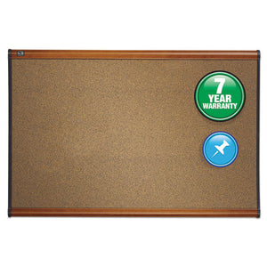 Prestige Bulletin Board, Brown Graphite-blend Surface, 48 X 36, Cherry Frame