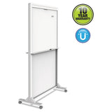 Motion Dual-track Mobile Magnetic Dry-erase Easel, Two 40 1-2 X 34 Panels, White