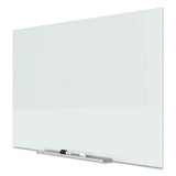 Invisamount Magnetic Glass Marker Board, Frameless, 74" X 42", White Surface