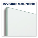 Invisamount Magnetic Glass Marker Board, Frameless, 74" X 42", White Surface