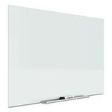 Invisamount Magnetic Glass Marker Board, Frameless, 85" X 48", White Surface