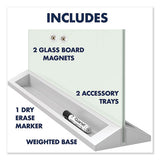 Desktop Magnetic Glass Dry-erase Panel, 23" X 17", White