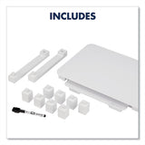 Adjustable Height Desktop Glass Monitor Riser With Dry-erase Board, 14 X 10.25 X 2.5 To 5.25, White, Supports 100 Lb