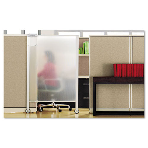 Premium Workstation Privacy Screen, 38w X 64d, Translucent Clear-silver