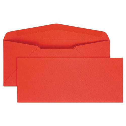 Colored Envelope, #10, Commercial Flap, Gummed Closure, 4.13 X 9.5, Red, 25-pack
