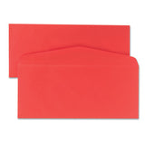 Colored Envelope, #10, Commercial Flap, Gummed Closure, 4.13 X 9.5, Red, 25-pack