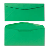 Colored Envelope, #10, Commercial Flap, Gummed Closure, 4.13 X 9.5, Green, 25-pack
