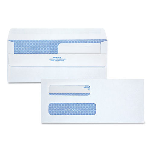Double Window Redi-seal Security-tinted Envelope, #8 5-8, Commercial Flap, Redi-seal Closure, 3.63 X 8.63, White, 250-carton