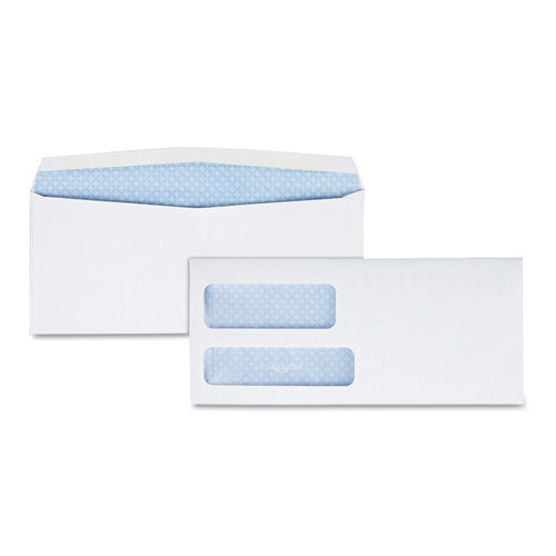 Double Window Security-tinted Check Envelope, #8 5-8, Commercial Flap, Gummed Closure, 3.63 X 8.63, White, 1,000-box