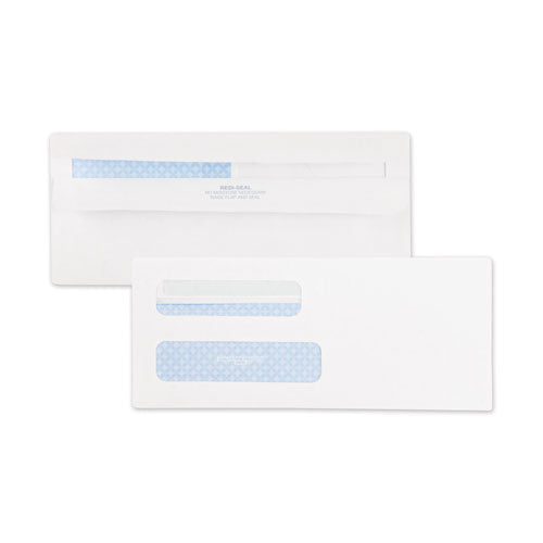 Double Window Redi-seal Security-tinted Envelope, #8 5-8, Commercial Flap, Redi-seal Closure, 3.63 X 8.63, White, 500-box