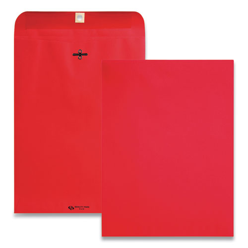 Clasp Envelope, #90, Square Flap, Clasp-gummed Closure, 9 X 12, Red, 10-pack
