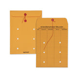 Brown Kraft String And Button Interoffice Envelope, #90, One-sided Five-column Format, 9 X 12, Brown Kraft, 100-carton