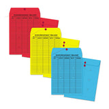 Colored Paper String And Button Interoffice Envelope, #97, One-sided Five-column Format, 10 X 13, Blue, 100-box