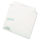 Antistatic Fiberboard Disk Cd-dvd Mailer, Cheese Blade Flap, Closure, 6 X 8.63, White, 25-box
