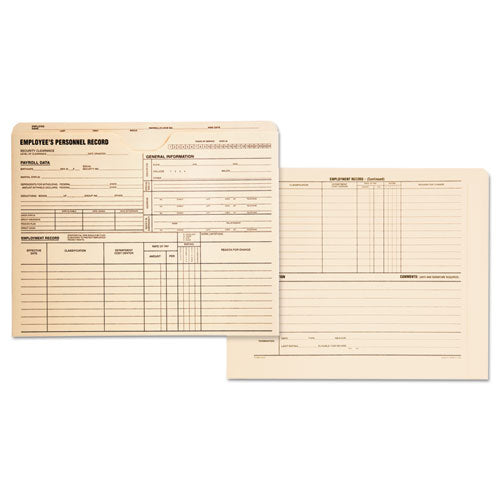 Employee Record Jacket, Straight Tab, Letter Size, Manila, 100-box