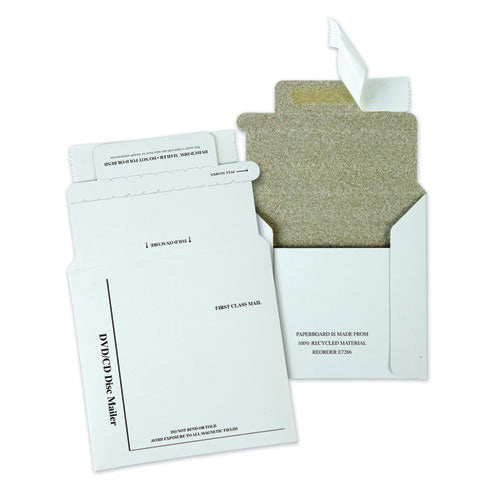 Disk-cd Foam-lined Mailers, Square Flap, Redi-strip Closure, 5.13 X 5, White, 25-box