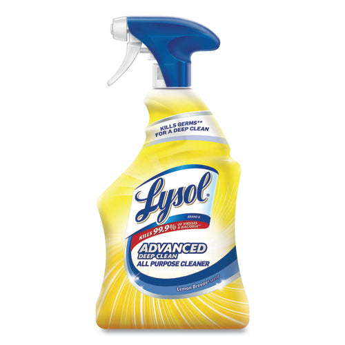 Advanced Deep Clean All Purpose Cleaner, Lemon Breeze, 32 Oz Trigger Spray Bottle, 12-carton