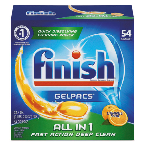 Dish Detergent Gelpacs, Orange Scent, 54-box, 4 Boxes-carton