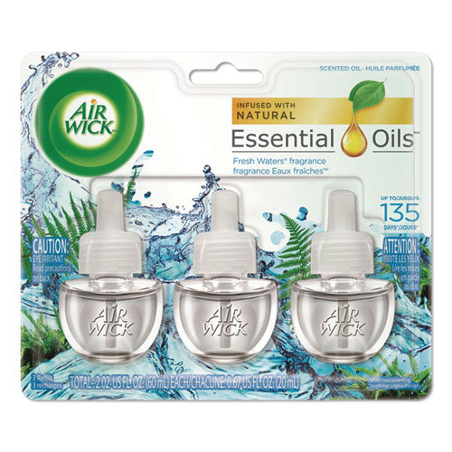 Scented Oil Refill, Fresh Waters, 0.67oz, 3-pack, 6 Packs-carton