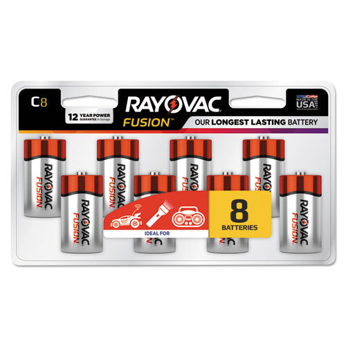 Fusion Advanced Alkaline C Batteries, 8-pack