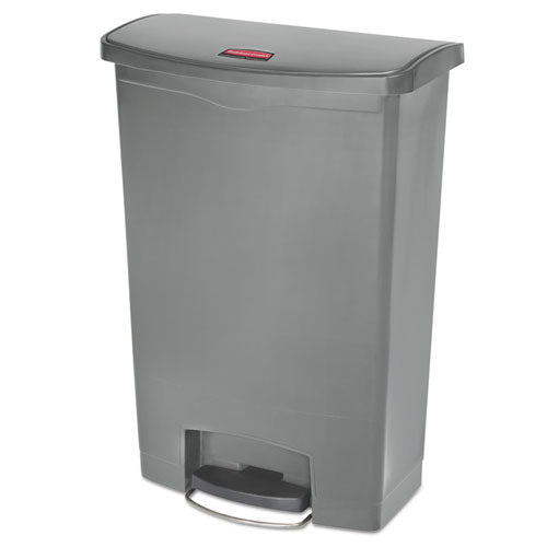 Slim Jim Resin Step-on Container, Front Step Style, 24 Gal, Gray