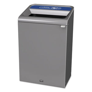 Configure Indoor Recycling Waste Receptacle, 33 Gal, Gray, Mixed Recycling