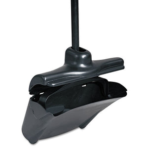 Lobby Pro Upright Dustpan, W-cover, 12 1-2"w, Plastic Pan-metal Handle, Black