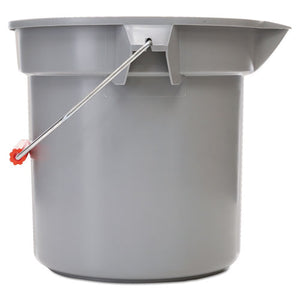 14 Quart Round Utility Bucket, 12" Diameter X 11 1-4"h, Gray Plastic