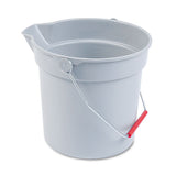 14 Quart Round Utility Bucket, 12" Diameter X 11 1-4"h, Gray Plastic
