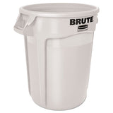 Round Brute Container, Plastic, 20 Gal, White