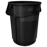 Brute Vented Trash Receptacle, Round, 44 Gal, Gray