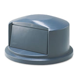 Round Brute Dome Top Receptacle, Push Door For 44 Gal Containers, 24.81w X 12.63h, Gray