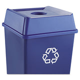 Untouchable Bottle And Can Recycling Top, Square, 20.13w X 20.13d X 6.25h, Blue