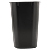 Deskside Plastic Wastebasket, Rectangular, 3.5 Gal, Black