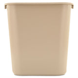 Deskside Plastic Wastebasket, Rectangular, 7 Gal, Beige
