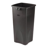 Untouchable Square Waste Receptacle, Plastic, 35 Gal, Gray