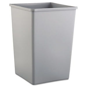 Untouchable Square Waste Receptacle, Plastic, 35 Gal, Gray