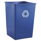 Recycling Container, Square, Plastic, 50 Gal, Blue