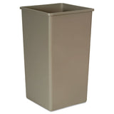 Untouchable Square Waste Receptacle, Plastic, 50 Gal, Beige