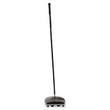 Floor And Carpet Sweeper, Plastic Bristles, 44" Handle, Black-gray