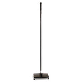 Floor And Carpet Sweeper, Plastic Bristles, 44" Handle, Black-gray
