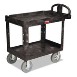 Heavy-duty Utility Cart, Two-shelf, 25.88w X 45.25d X 37.13h, Black