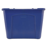 Stacking Recycle Bin, Rectangular, Polyethylene, 14 Gal, Blue